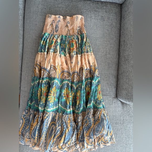 Free People Blue Sky Combo Convertible Maxi Skirt–Size Small brand new with tag - Picture 10 of 16